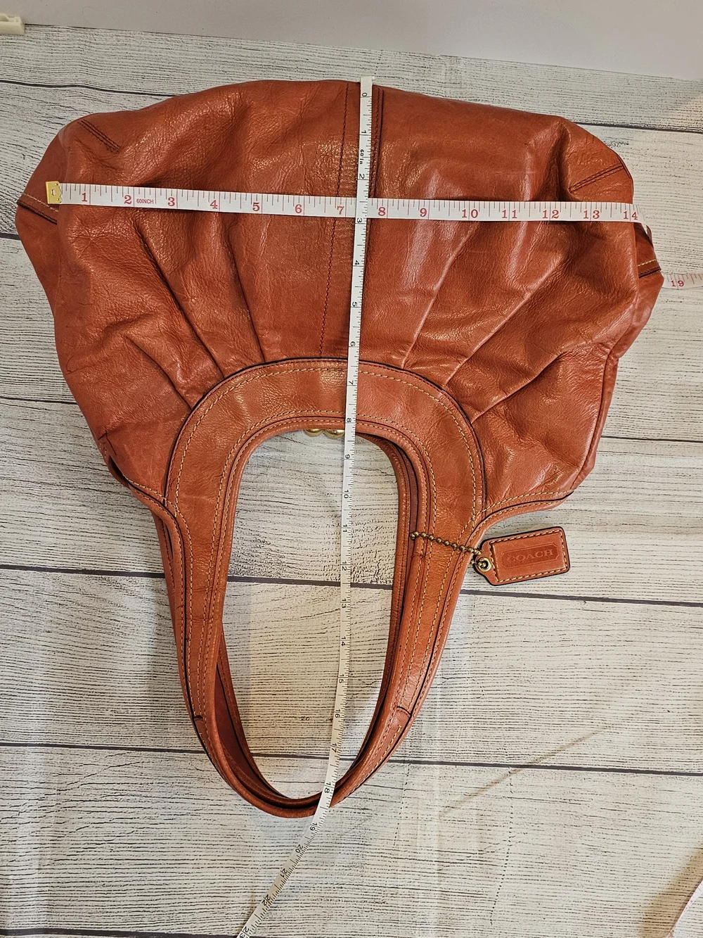 VTG Coach Ergo Pleated Kisslock Frame Satchel Bag in Burnt Orange